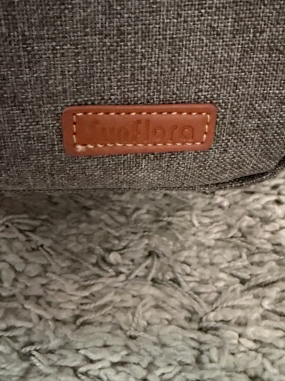 Brown/Tan Canvas Picnic Backpack with Service for 4
